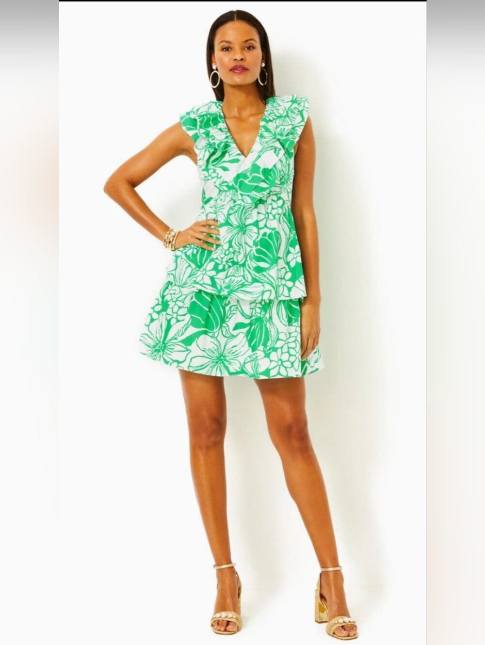 NWT Lilly Pulitzer Annamaria Cotton Ruffle Dress - 14